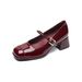 French Square Head Mary Jane Shoes Women's Word With High Heels, Light Mouth Thick Heel Single Shoes Women's Commuting_vogvips.com