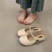 Closed-Toe Mules 2025 Summer Silver Thick-Soled French Style Outdoor Soft-Soled Height-Increasing Women's Shoes With_vogvips.com
