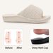Crestar Women's Fuzzy Plush Slippers Lady Fashion Open Toe House Slippers Faux Fur Lined Slides Indoor Non-slip Cotton Slipper_vogvips.com