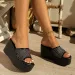 Women's Hollowed Out Square Sandals Irregular Empty Toe Caps Roman Shoes Breathable High Heels For Women In Summer_vogvips.com