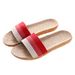 New Style Four Seasons Linen Slippers For Women Indoor Silent Lightweight Home Thick Sole Soft Sole Couple Wooden Floor Slippers_vogvips.com