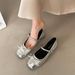 Silver Popular Bow 2026 Summer Ballet Retro Mary Jane Dress French Shallow Flat Soft-soled Shoes_vogvips.com