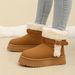 SHLIANG New Suede Buckle Decor Ankle Boots Women Winter Warm Thicken Plush Snow Boots Woman Thick Sole Non Slip Platform Cotton Boots X0059_vogvips.com