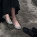 Women's Split Toe Shoes Inner Wedge Heel Low Cut Patent Leather Mesh Rhinestone Pig Trotter Single Shoes Style Women's Ballet Flats_vogvips.com