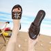 New Summer Fashion Flat Slippers One-character Beach Sandals Travel Women's Shoes_vogvips.com