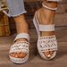 Women's plus Size Hollowed out Wedge Sandals Summer New Style Fabric Color Block Outdoor Wear_vogvips.com