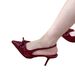Red Patent Leather Pointed Bow Sandals Women's Spring And Autumn French Light Mouth Thin Heel One-word High Heels Women_vogvips.com