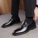European Warm Series 2025 Spring And Autumn New Pointed Business Formal Baita Men's Leather Slip-On Fleece-Lined Cotton Shoes_vogvips.com