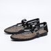 In Stock Cross-Border Round Toe Flat Non-Slip Women's Large Size 35-45 Breathable Mesh Strap Mary Jane Shoes_vogvips.com