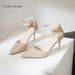 Qianluhui Soft Matte Mirror Patent Leather Hollow Strap High Heel Sandals For Executive Secretaries And Office Workers_vogvips.com