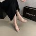 Best Selling Nude Transparent Square Toe Sandals Women's Outwear Non-slipplaidcasualelegant High Heels_vogvips.com