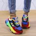 Large Shoe With Rainbow Sole And Fashionable Lace Up Fly Weave Breathable Casual Sports Single Shoes For Women_vogvips.com