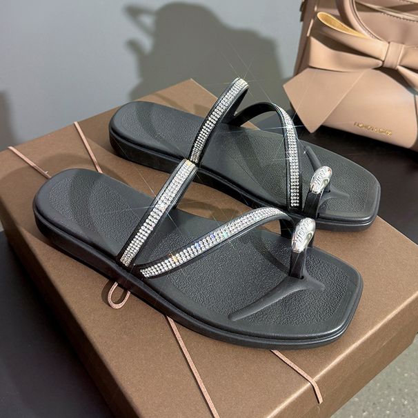 Gaomeilun WOOOHU Women's Summer Slip-on Sandals, Super Beautiful New Style With Sparkling Diamonds, Fashionable And_vogvips.com
