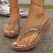 Women's Shoes Summer Large Size Women's Shoes Wedge Heel Clip Toe Sandals Style Casual And Comfortable Polyurethane Sole_vogvips.com