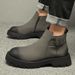 Chelsea Boots Men's Sleeve Leather Boots Enhanced Style High Top Casual Leather Shoes Short Martin Boots_vogvips.com