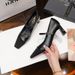 Thick Heel High Heels Women's Retro Brown Light Mouth High Heel Single Shoes Square Head One Pedal Soft Leather Commuting Not Tired Feet Women's Shoes_vogvips.com