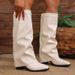 Plus Size Pointed Toe High Heel Over The Knee Boots For Women, Chunky Heel & Folded Design, Winter & Autumn Fashion Boots, Size 36-43_vogvips.com