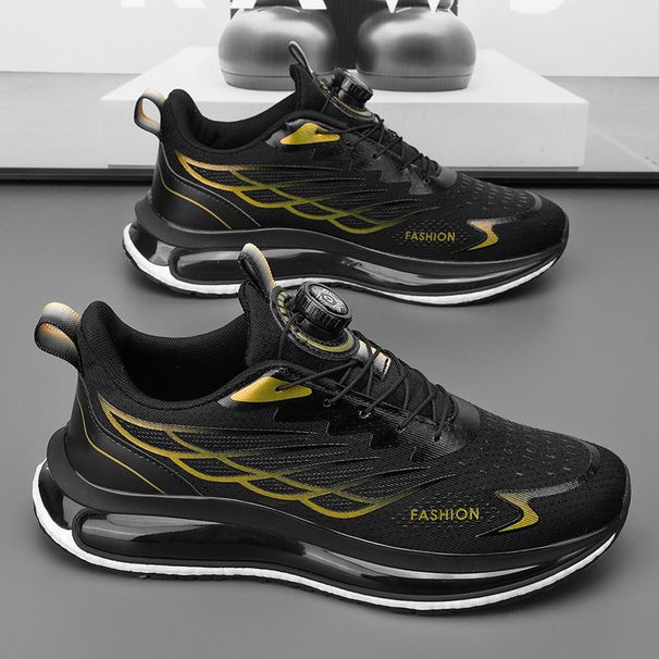 New Rotating Button Summer Men's Breathable Thick Bottom Popcorn Cushioned Running Shoes_vogvips.com