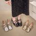 French Single Shoes Women's Thick Heel High Heels With Skirt Silver Temperament Mary Jane Women's Shoes Large Size Shoes_vogvips.com