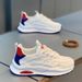 Men's Breathable Mesh Running Shoes - Lightweight Summer Sneakers With Soft Sole, Hollow Design, Casual White Shoes For Walking & Sports_vogvips.com