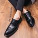 Suitable For All Seasons Business Formal British Style Trendy Brogue Men's Casual Pointed Leather Shoes_vogvips.com