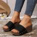 Summer Women's Platform Wedge Slides - Wide Width One Strap Chunky Sole Sandals For Casual Comfort_vogvips.com