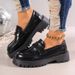 Women's British Style Slip-On Loafers With Thick Sole - Vintage Casual Flats For Everyday Wear_vogvips.com