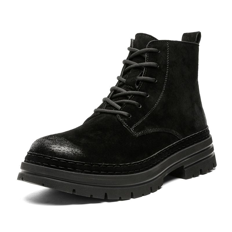 Retro Tooling Boots, Locomotive Thick-soled Heightening Short Boots, Short Boots, Martin Boots._vogvips.com