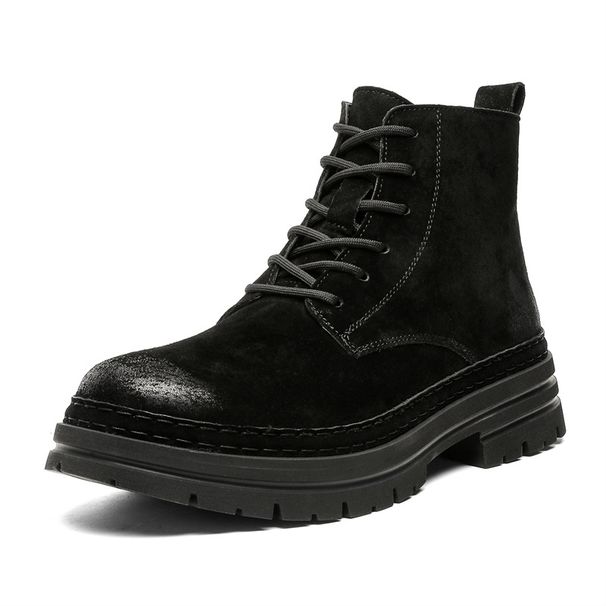 Retro Tooling Boots, Locomotive Thick-soled Heightening Short Boots, Short Boots, Martin Boots._vogvips.com