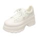 Chunky White Platform Sneakers For Women - Comfortable Casual Shoes With Soft Latex Insole & Non-Slip Rubber Sole_vogvips.com