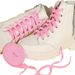 Polyester Plain Weave White Shoelaces Colorful Flat White Sneaker Laces_vogvips.com