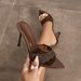 Cross-border Supply Of Women's Pointed-toe Lace Embroidered Strap High-heeled Shoes, Elegant Versatile Mules For Spring_vogvips.com