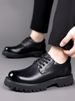 Retro Casual Big Toe Leather Shoes, Polished Leather Shoes_vogvips.com