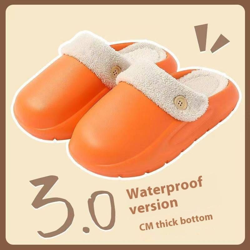 Slippers For Women In Winter Thick Bottom Cute Indoor Home Household Non Slip Plush Warm Couple Cotton Slippers For Men In Autumn And Winter_vogvips.com
