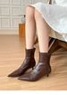 Autumn And Winter New Style Of Pointed-toe, Slender Commuter Women 2025 High-heeled Ankle Boots_vogvips.com