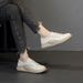 Top Layer Cowhide Platform High-heeled Nurse Style White Shoes For Women, 2025 Autumn New Design, Retro Lace-up, Breathable, Casual Single Shoes_vogvips.com