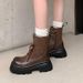 Super Cool 7CM Height Thick-soled Martin Bootsforwomen,2025 New Autumn Color-coated Motorcycle-stylestylishstreet Shoes,shortbootswithacool Look_vogvips.com