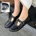 Cameido Mary Jane Shoes Vintage Round Toe Flat Leather Shoes Soft Sole And Upper For Spring_vogvips.com