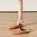 Grape Mom Same Slip-On Soft Genuine Leather Comfortable Mules Half Slippers For Women Spring Summer New Style_vogvips.com