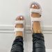 Plum-size Velcro platform sandals women's solid color sports style flat beach sandals_vogvips.com