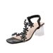 European And American Cross-border Wholesale Plus-size Women's Sandals, New Summer Korean Style One-strap Rhinestone_vogvips.com