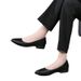 Work Shoes, Women's Single Shoes, All-season Professional Work Pointed-toe Coarse-heeled Leather Shoes, Large-sized Manufacturer_vogvips.com