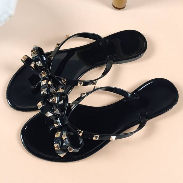 Jelly Diamond PVC Sandals - Transparent Flat Shoes For Women_vogvips.com