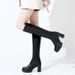Shoes Round Head Waterproof Platform High Heel Simple Long Boots Thin Long Knight Boots_vogvips.com