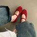 Flat Retro Little Red Single Fairy 2025 New Spring Ballet To Match Dress Mary Jane Shoes_vogvips.com
