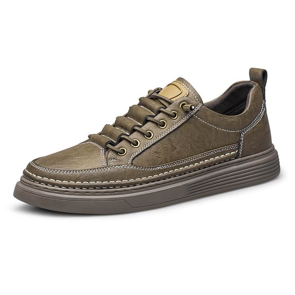Men's Shoes Men's Casual Shoes Breathable Board Shoes British Leather Shoes Soft Sole White Shoes Men_vogvips.com