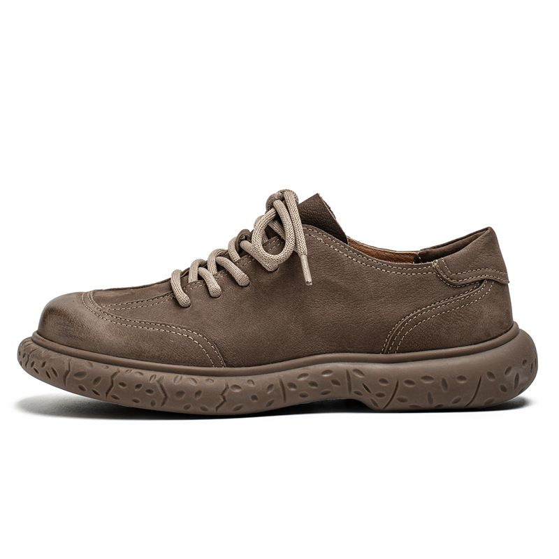 Men's Casual Shoes Top Grain Cowhide Soft Sole Versatile Retro Fashion British Style Trendy Leather Shoes_vogvips.com