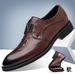New Fashion Men's British Black Business Casual Loafer Shoes Daily Driving Office Leather Shoes One Foot Pedal Lazy Brown Banquet Dress Wedding Men's_vogvips.com
