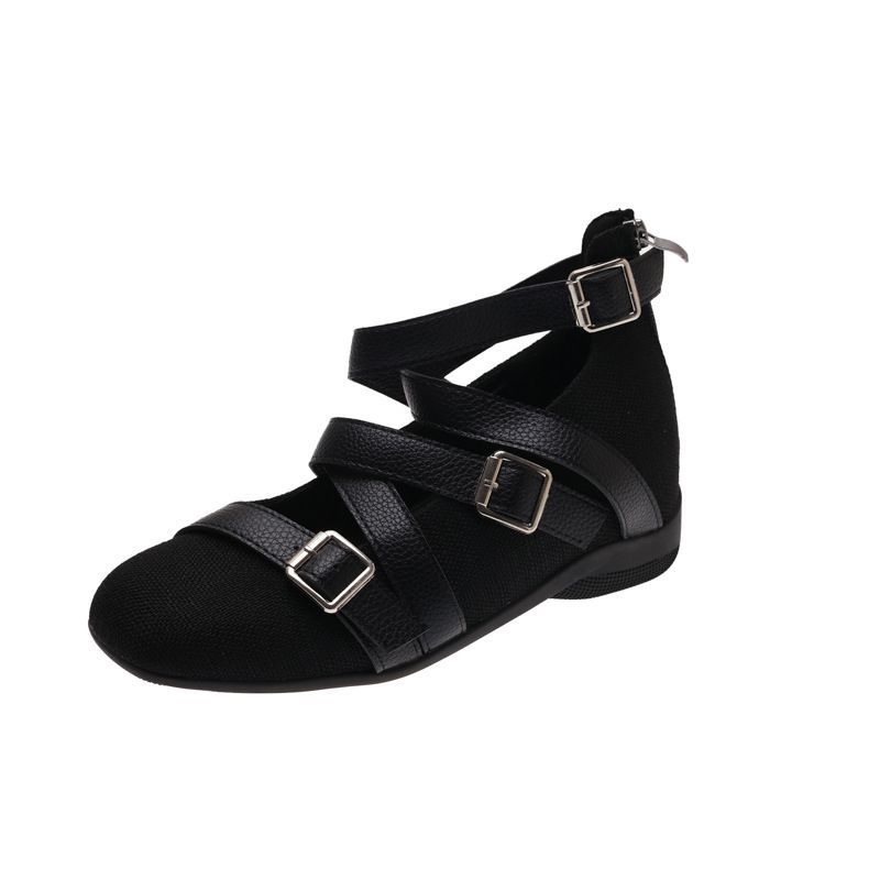 French-style High-heel Shallow-toe Cross-over Mary Jane Women's Shoes, Versatile And Slimming, Suitable For Pairing With Skirts And Sandals._vogvips.com