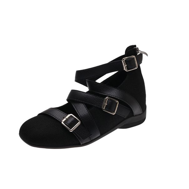 French-style High-heel Shallow-toe Cross-over Mary Jane Women's Shoes, Versatile And Slimming, Suitable For Pairing With Skirts And Sandals._vogvips.com